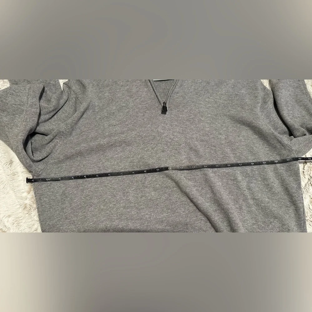 Jos. A. Bank Traveler 100% Pima Cotton Mock Neck Grey Zip-Up Sweater - Picture 6 of 8